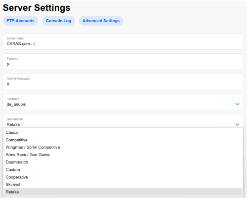 Retake (Startparameter)